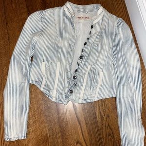 Free people cropped denim jacket